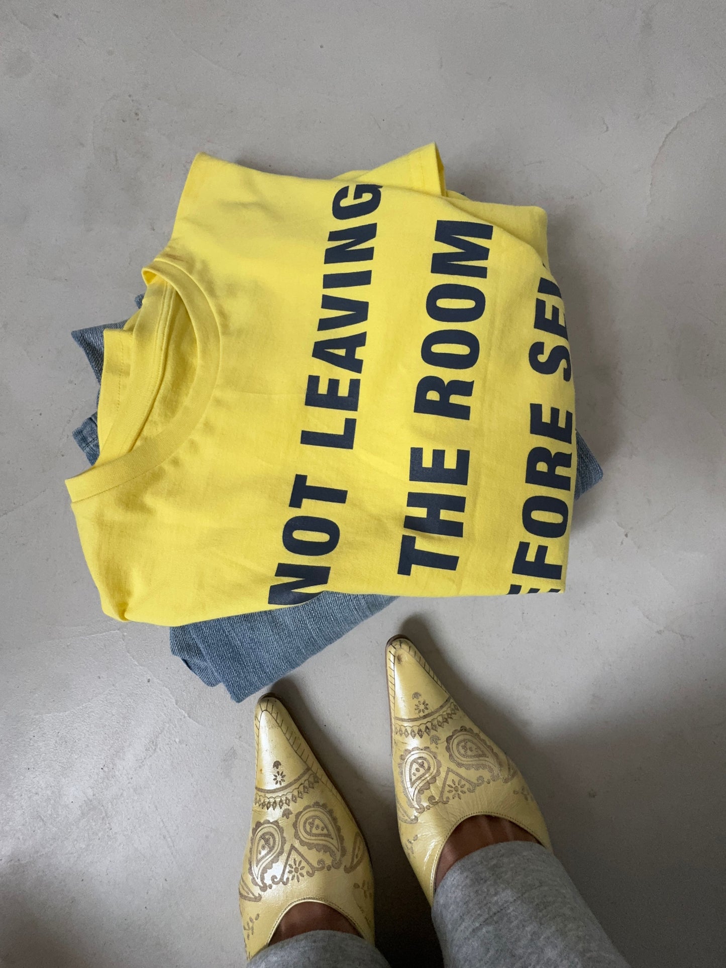 Not Leaving The Room Tee Yellow