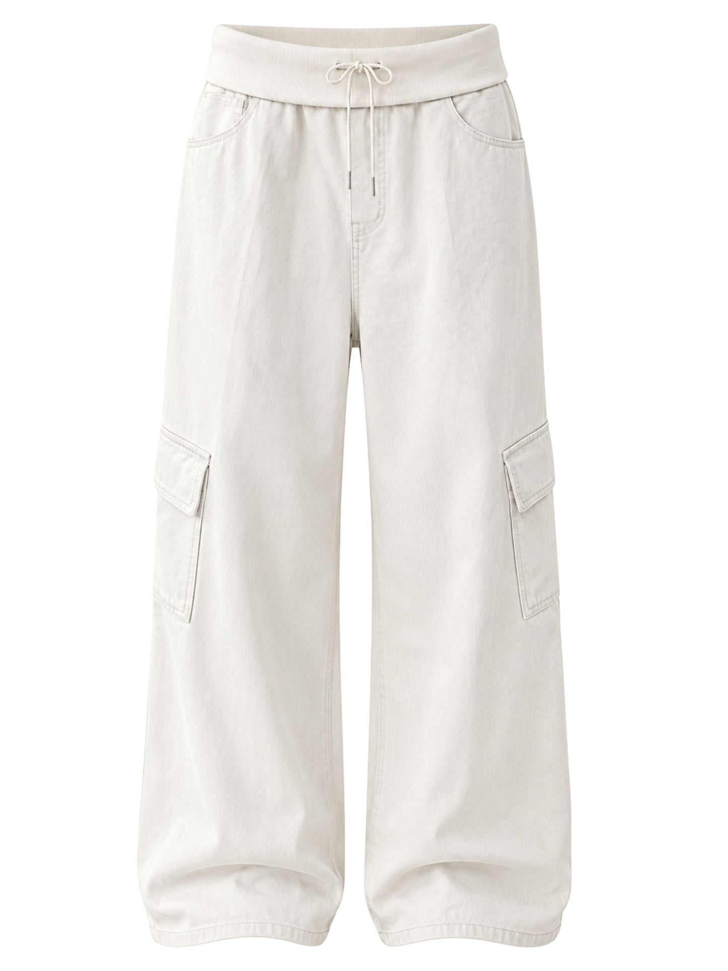 Baggy Fold Over Cargo Pants Sand