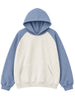 Contrast Colour Baseball Hoodie Sky Blue