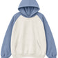 Contrast Colour Baseball Hoodie Sky Blue