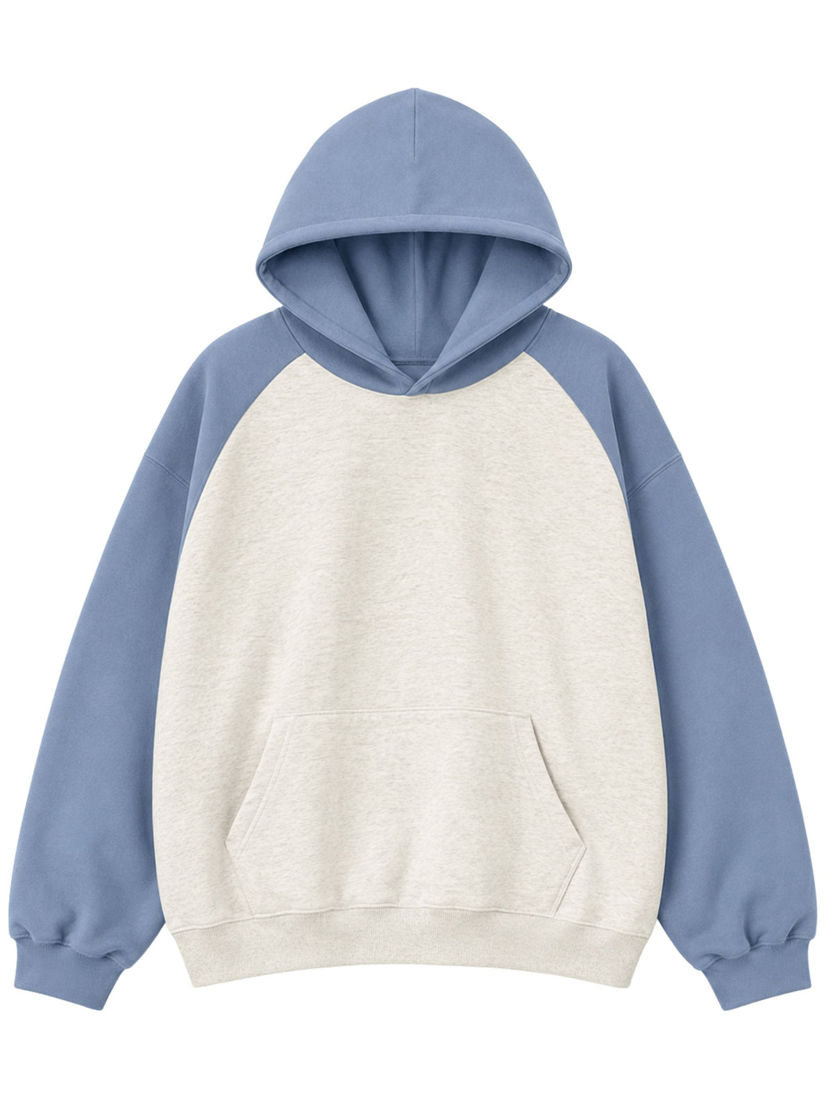 Contrast Colour Baseball Hoodie Sky Blue