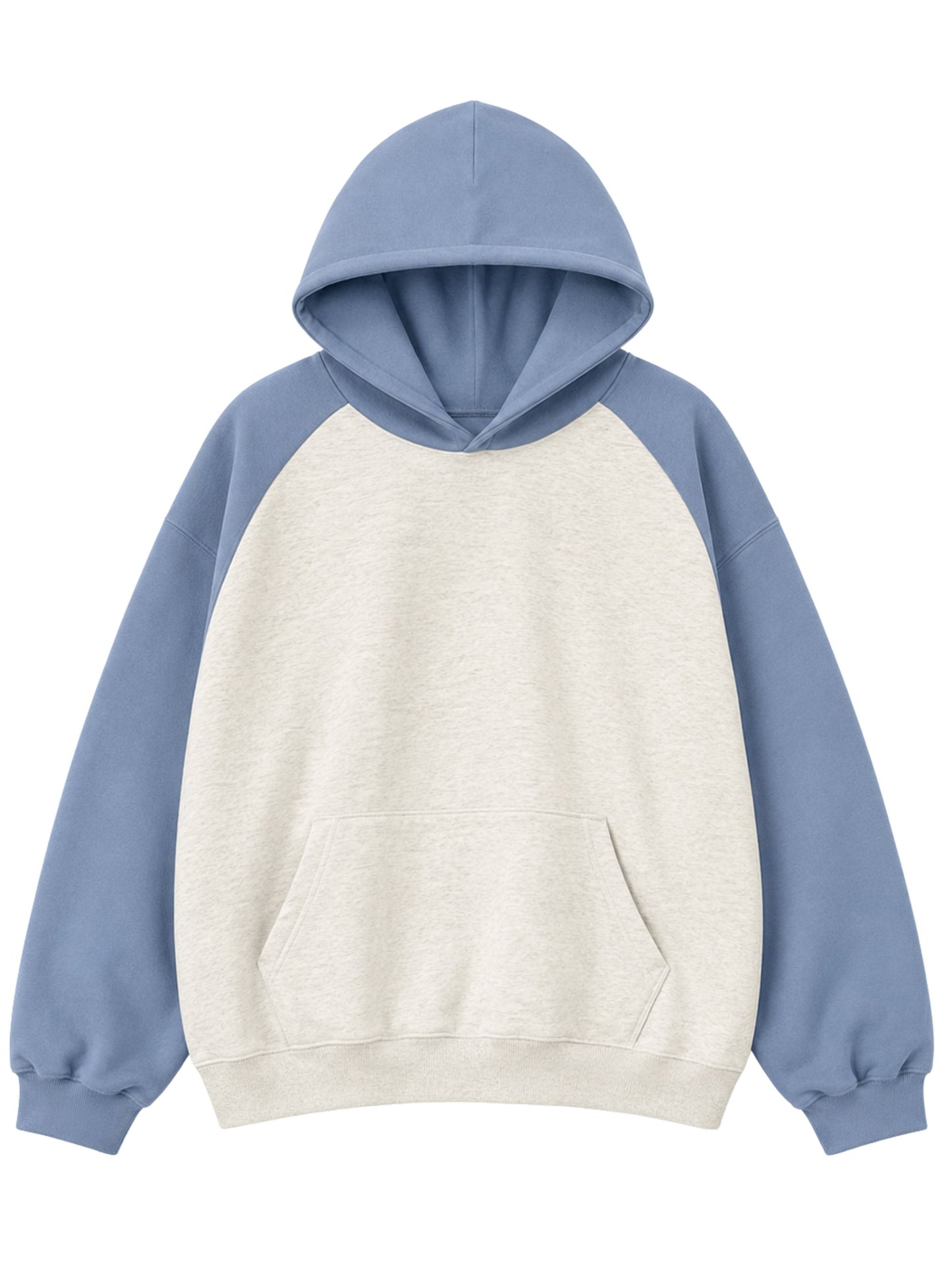 Contrast Colour Baseball Hoodie Sky Blue