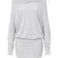 Draped Off Shoulder Longsleeve Dress Grey