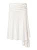Ruched Detail Asymmetric Skirt White
