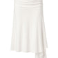 Ruched Detail Asymmetric Skirt White