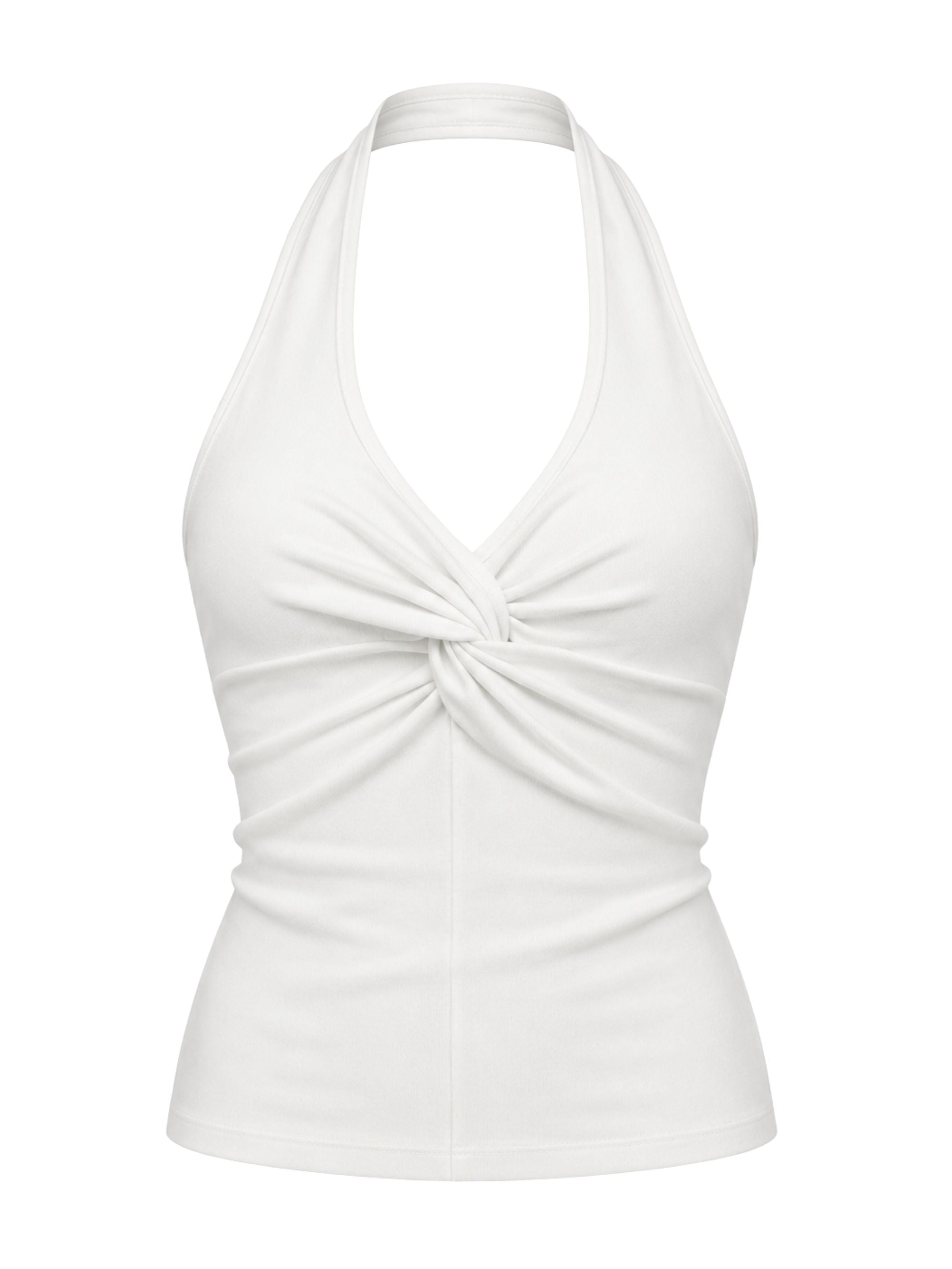 Twisted Halter Neck Top White – The Room Antwerp