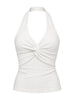 Twisted Halter Neck Top White
