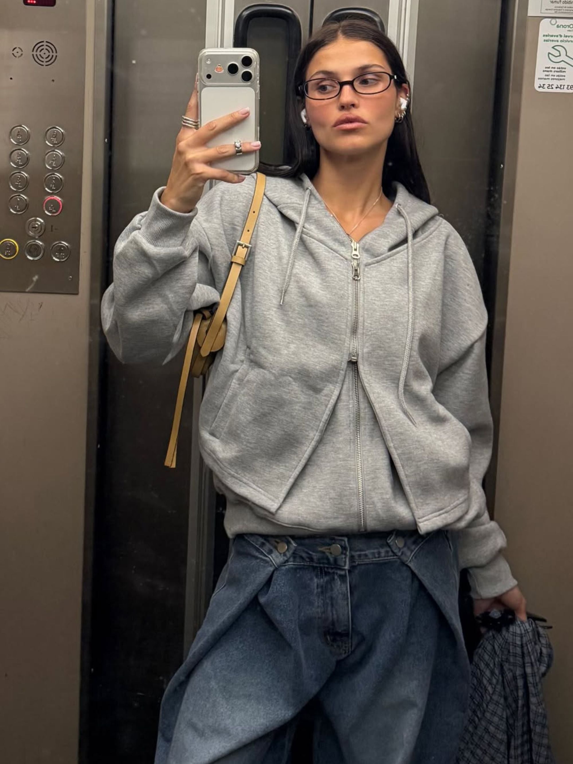 Double Layered Zipped Hooded Vest Grey – The Room Antwerp