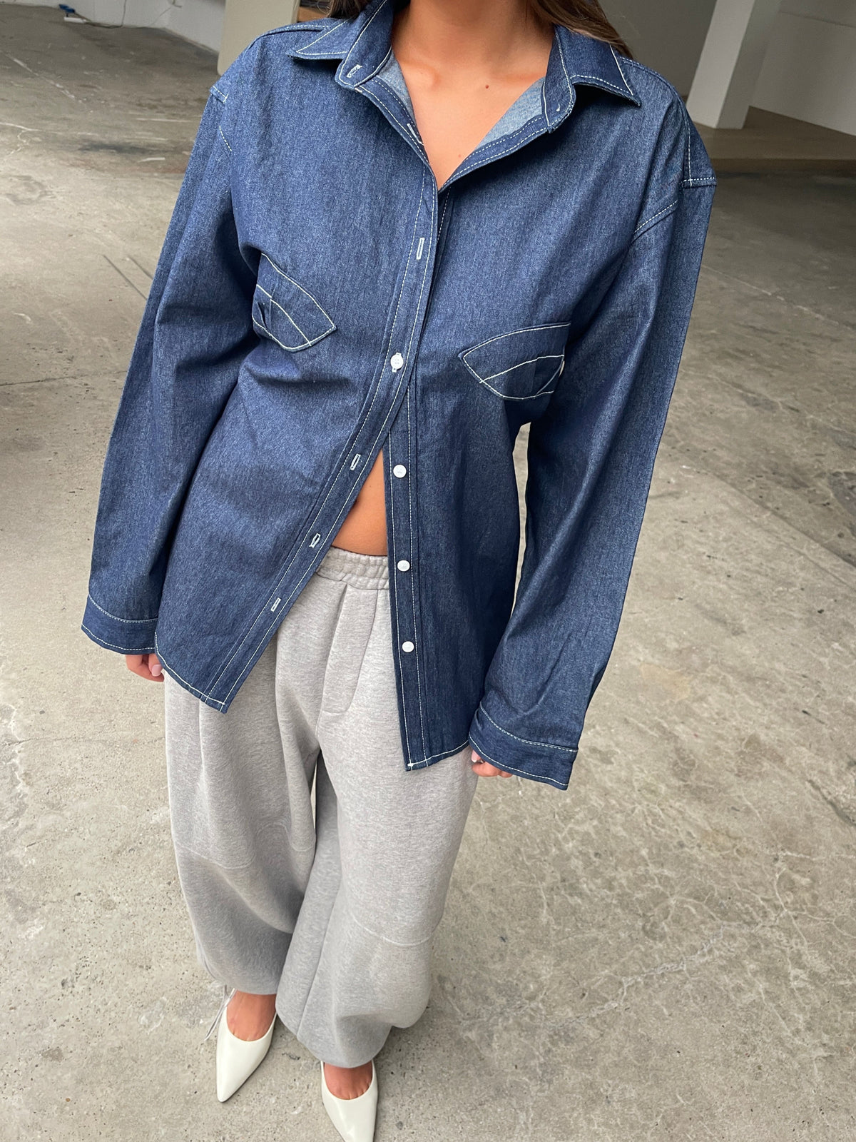 Mermaid Blouse Dark Blue Denim