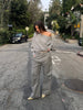 Draped Off-Shoulder Sweater Grey