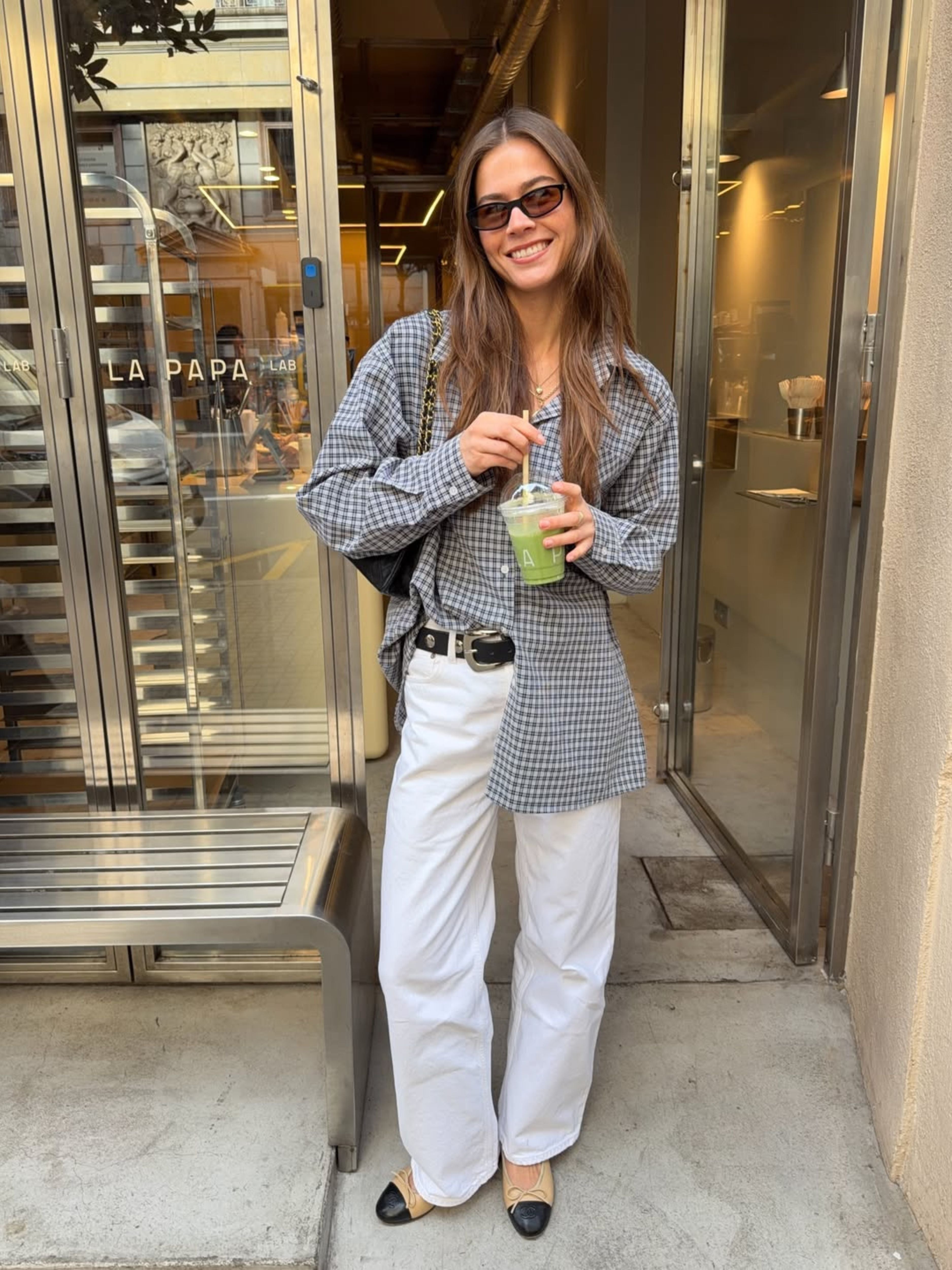 Oversized Checked Shirt Navy – The Room Antwerp