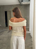 Off Shoulder Knitted Top Ivory