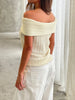 Off Shoulder Knitted Top Ivory