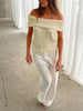 Off Shoulder Knitted Top Ivory