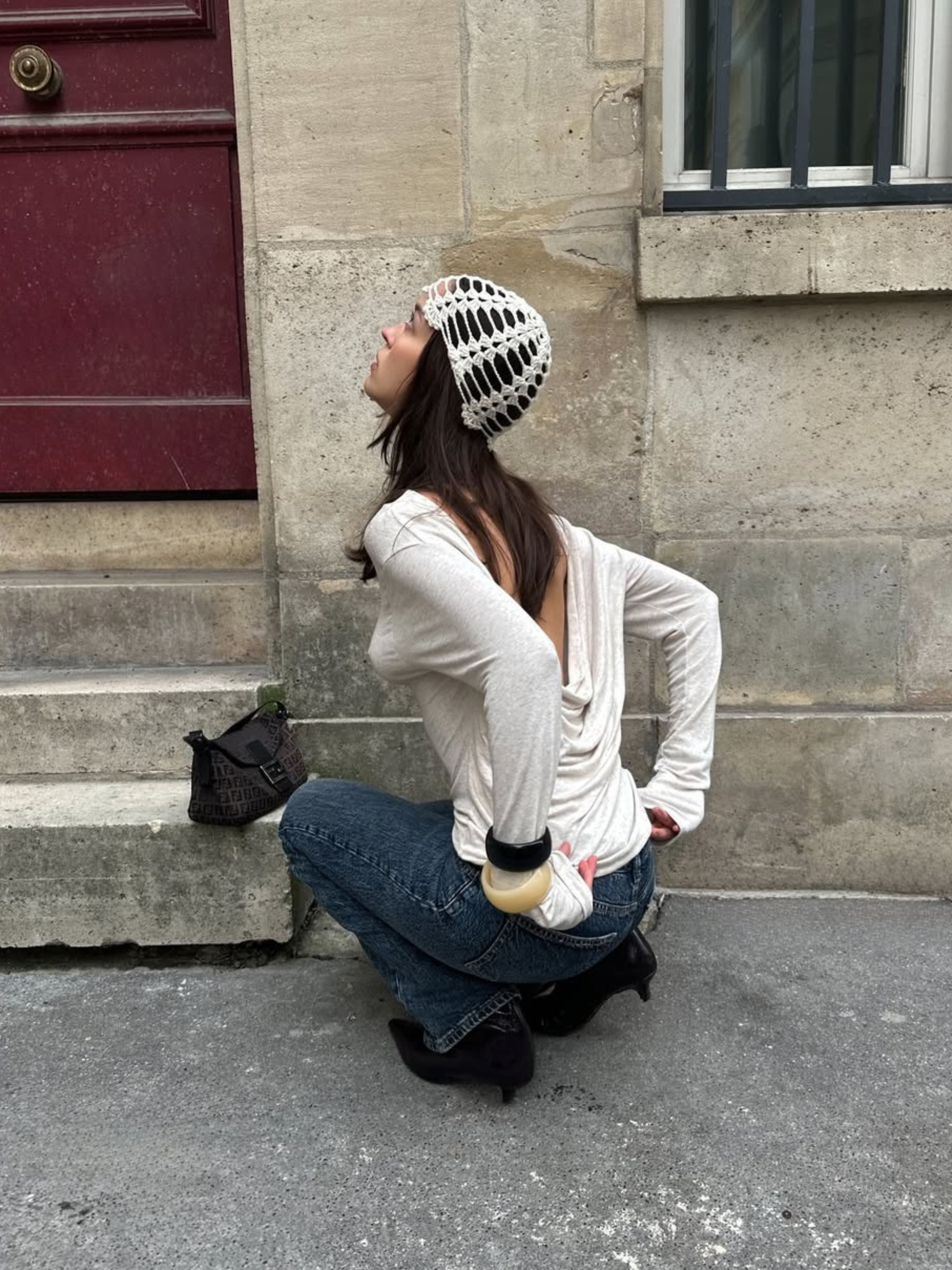 トップス andequal back open ribbon sweat OATMEAL Draped Back Top Oatmeal – The Room Antwerp