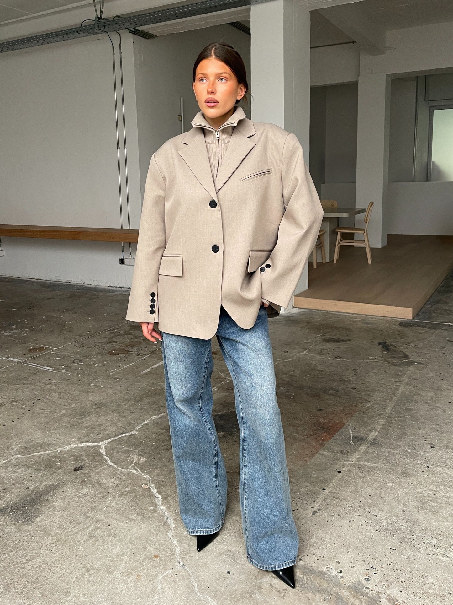 Oversized Classic Blazer Greige
