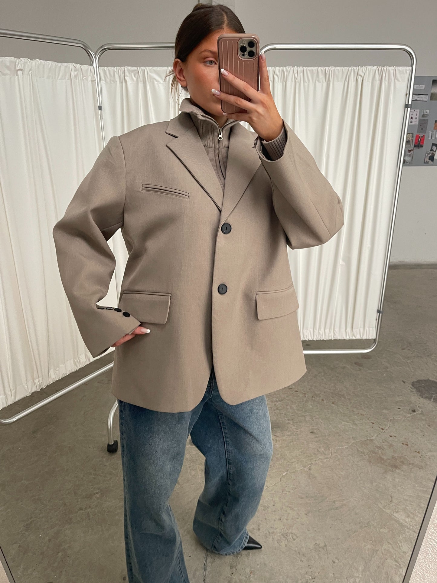 Oversized Classic Blazer Greige