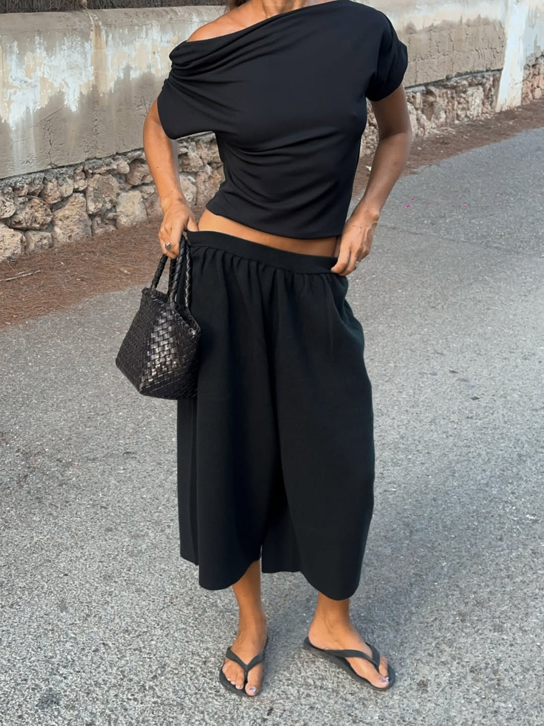 DRAPED COTTON TOP