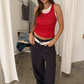 Baggy Wide Leg Pants Navy