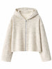 Soft Striped Zipped Lounge Vest Ivory