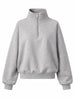 Fleeced Half Zip-Up Sweatshirt Grey
