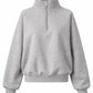 Fleeced Half Zip-Up Sweatshirt Grey