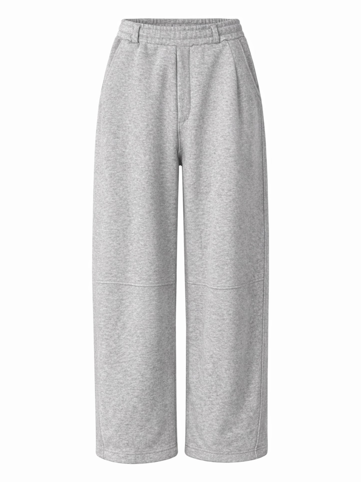 Fleeced Barrel Fit Jogger Pants Grey