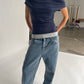 Double Layered Halter Neck Tee Navy
