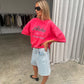Oversized Aloha Tee Vintage Red