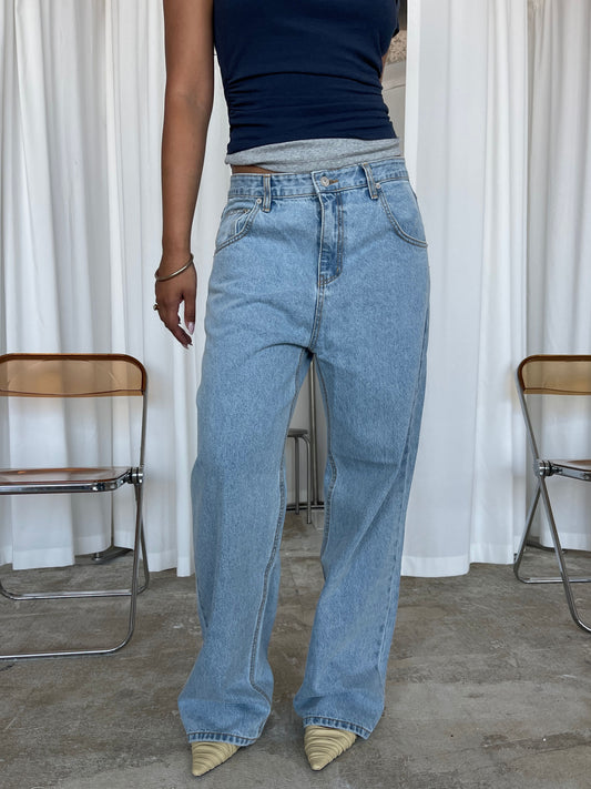 Classic Straight Leg Jeans Vintage Blue
