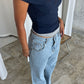 Classic Straight Leg Jeans Vintage Blue