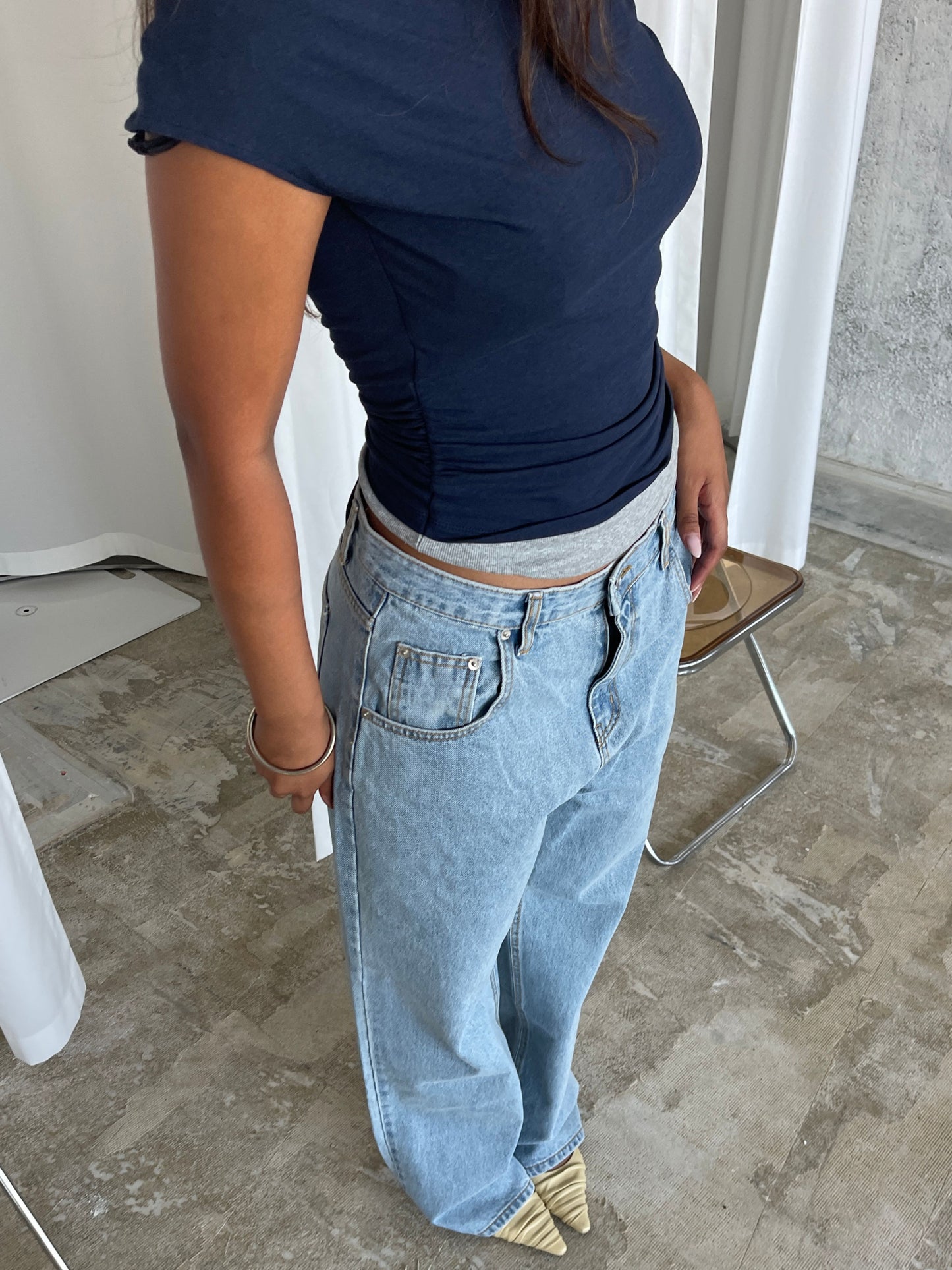 Classic Straight Leg Jeans Vintage Blue