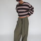 Loose Fit Drawstring Pants Khaki
