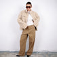 Woven Straight Leg Pants Dark Sand