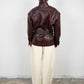 Contrast Belted Jacket Burgundy