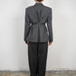Pinstriped Cinched Blazer Grey Melange