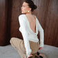 Draped Back Top Oatmeal