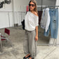 Draped Boatneck Tee White