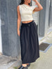 Long Belted Skirt Black