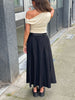 Long Belted Skirt Black