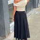 Long Belted Skirt Black