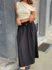 Long Belted Skirt Black