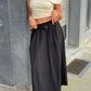 Long Belted Skirt Black