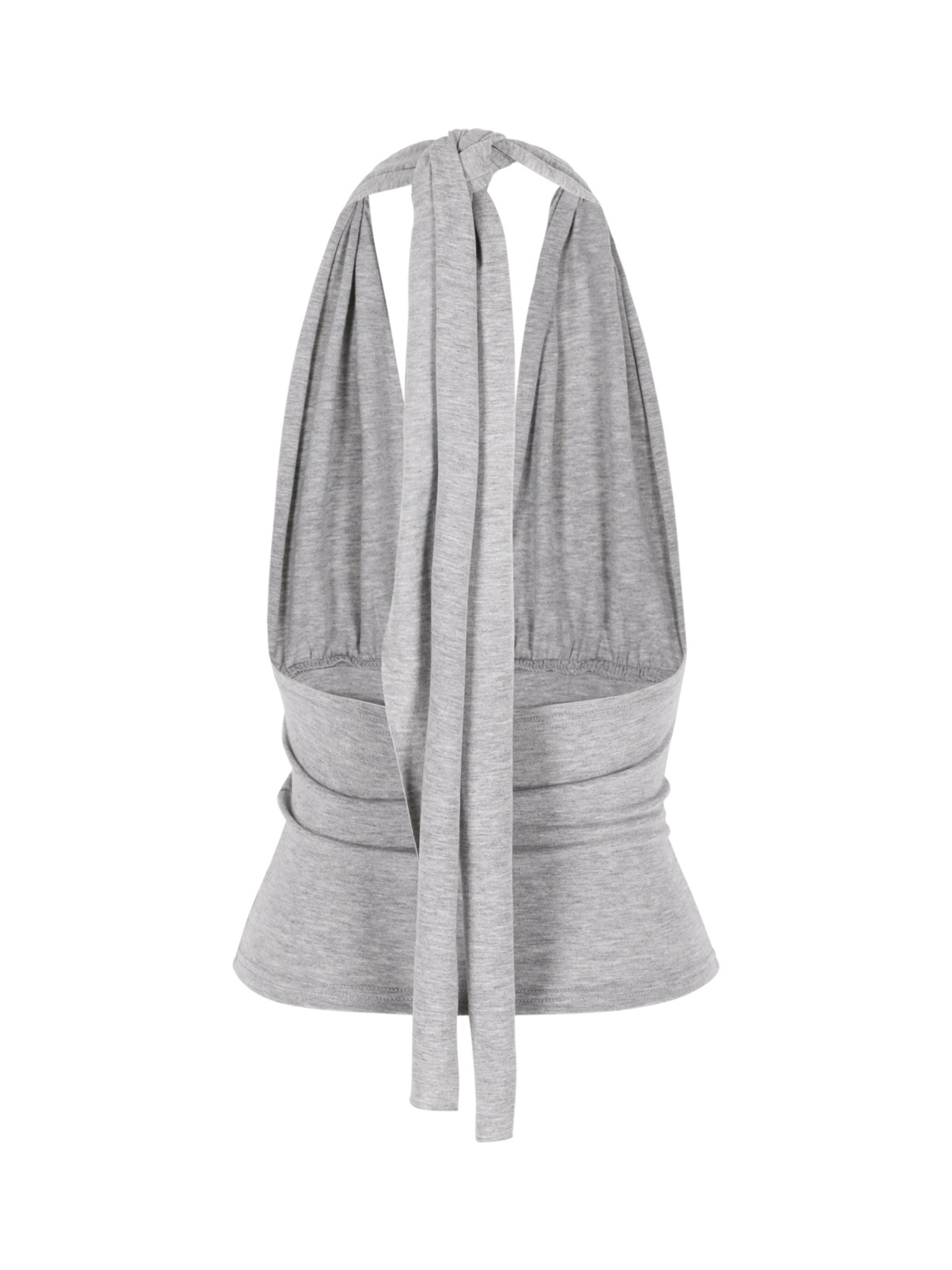 Deep Halter Neck Top Grey – The Room Antwerp