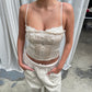Double Layered Satin Top Ivory