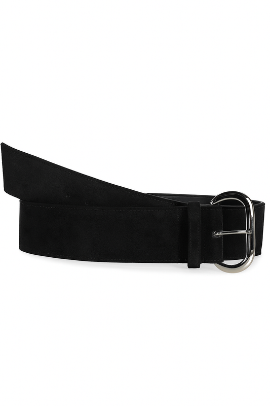 Wide Belt Black Suede