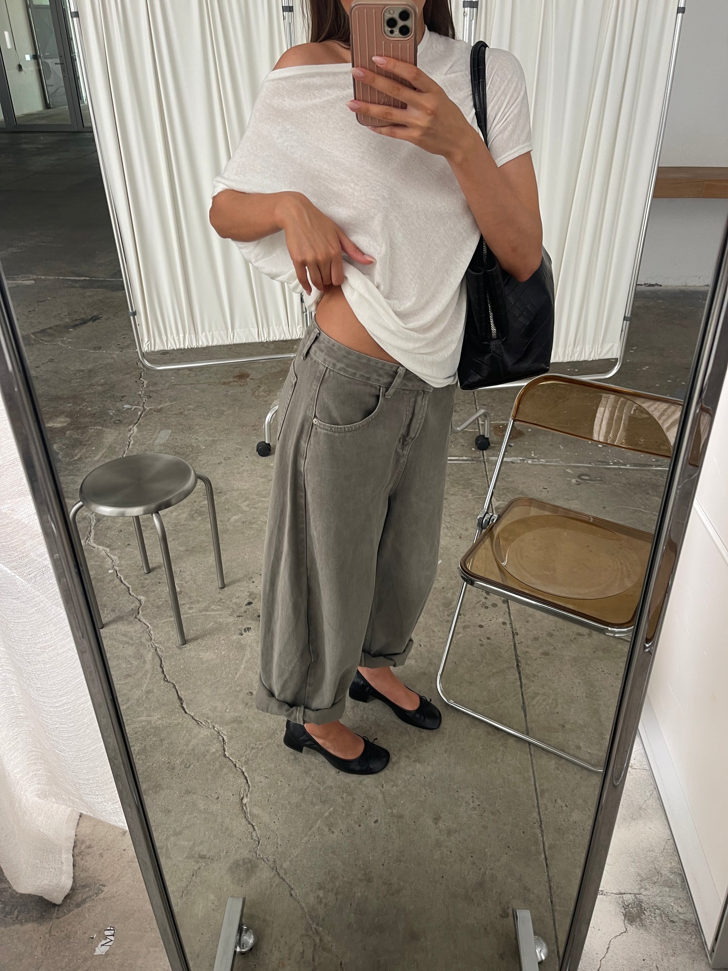 Barrel Jeans Khaki Grey