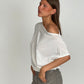 Draped Boatneck Tee White