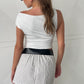 Twisted Draped Top Polka Dot