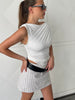 Twisted Draped Top Polka Dot